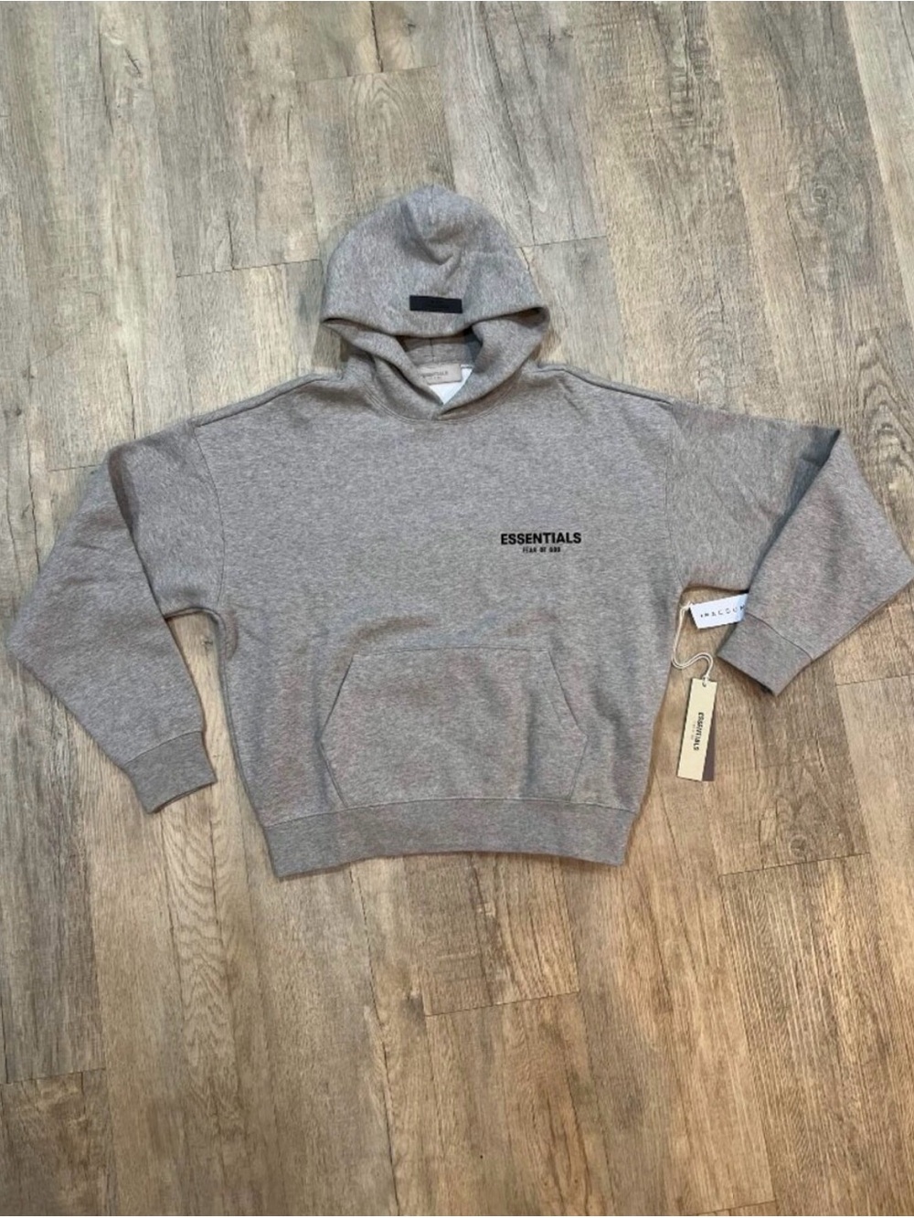 Fear of God, essentials, dark oatmeal hoodie